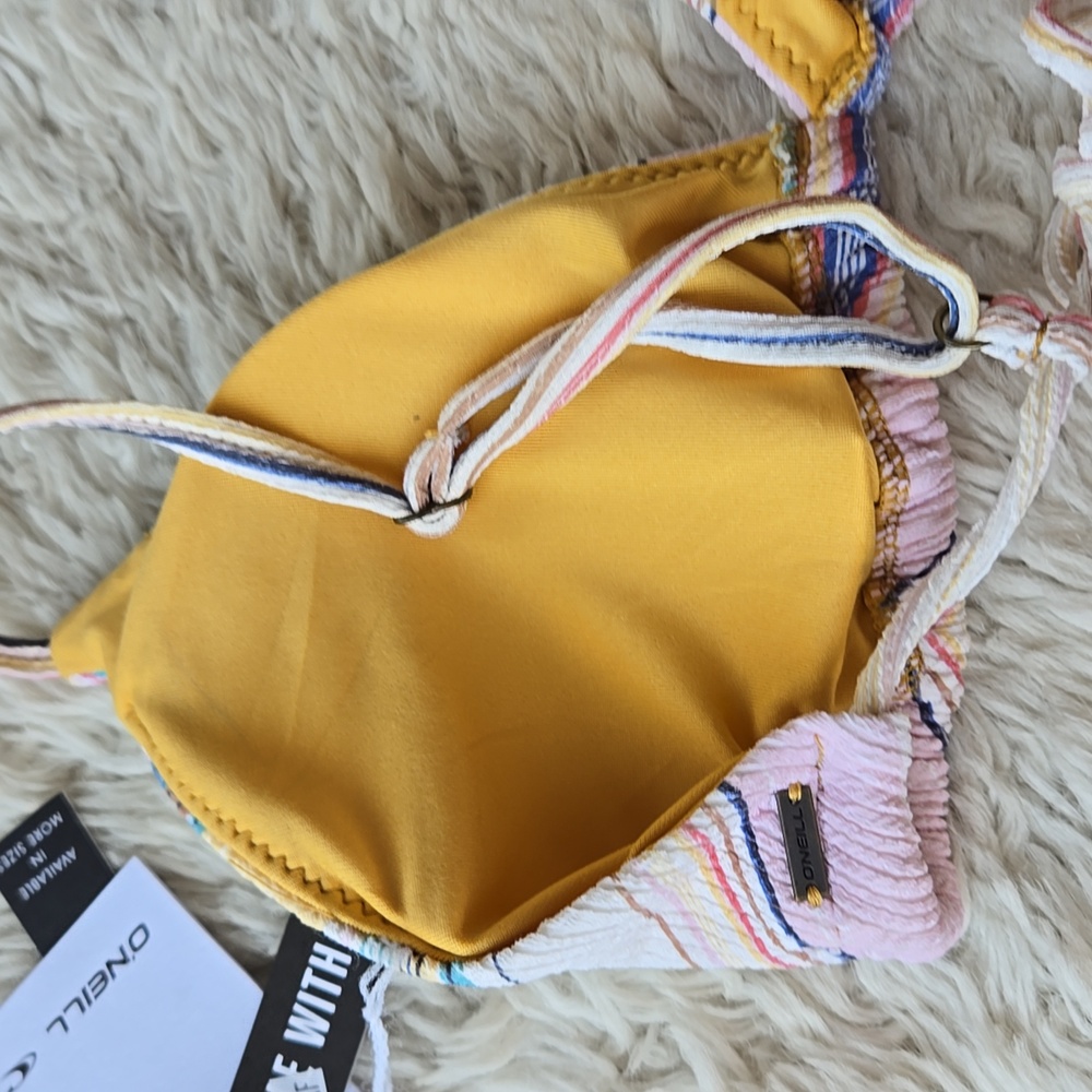 NWT O'Neill Baja Stripe Cayote String Bikini Top XL - Picture 4 of 7